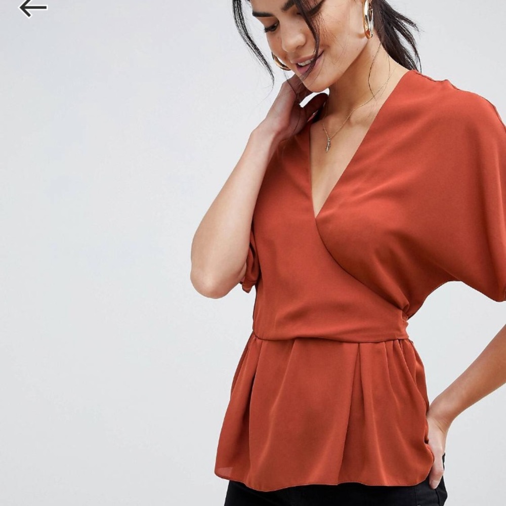 ASOS design wrap top with kimono sleeves